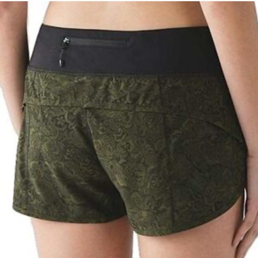 Lululemon Speed Floral Green Women's Shorts